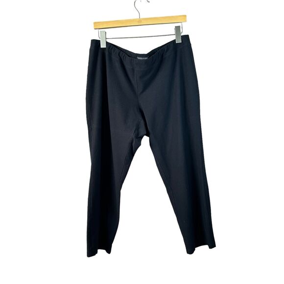 Eileen Fisher Pants Large System Washable‎ Stretch Crepe Slim Ankle Classic Work - Picture 1 of 7